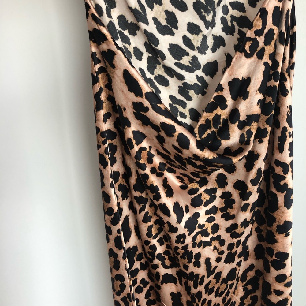 Amanda Uprichard- Cowl Midi Dress in Leopard XS - Picture 7 of 7